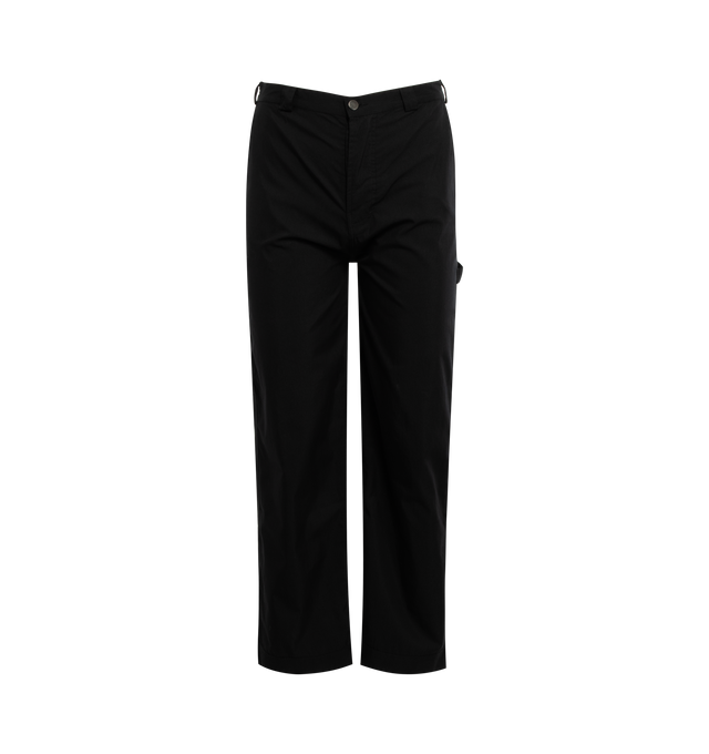 Image 1 of 3 - BLACK - LITE YEAR Carpenter Pants featuring antique nickel hardware, button fly, side pockets, back pockets and Japanese fabric. Cotton/nylon. 