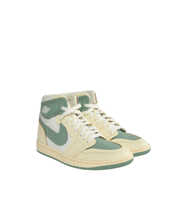 Image 2 of 5 - MULTI - AIR JORDAN 1 HIGH METHOD OF MAKE features a real and synthetic leather in upper, encapsulated Nike Air unit, rubber in the outsole, wings logo on collar, embroidered Swoosh logo and Jumpman on tongue. 