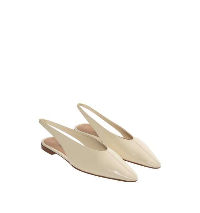 Image 2 of 4 - WHITE - BOTTEGA VENETA Sofia Sling Back Ballerina featuring supple construction in shiny calfskin, elasticated back and rubber injected leather outsole. Calfskin. Made in Italy.