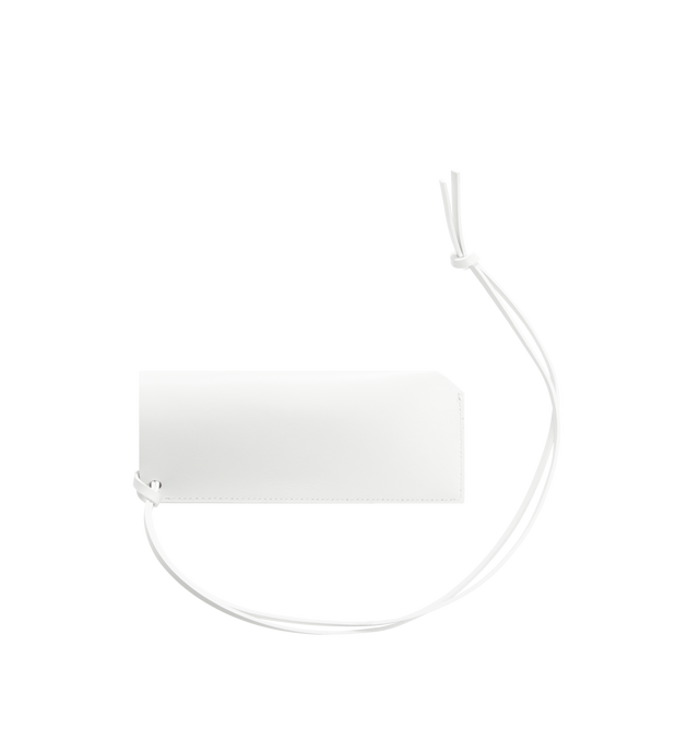 Image 1 of 3 - WHITE - AURALEE Leather Sunglasses Case featuring premium box calf leather, the interior is lined with Torays Ultrasuede and leather strap. 2.9cm x 6.4cm. Calf leather. Made in Japan.