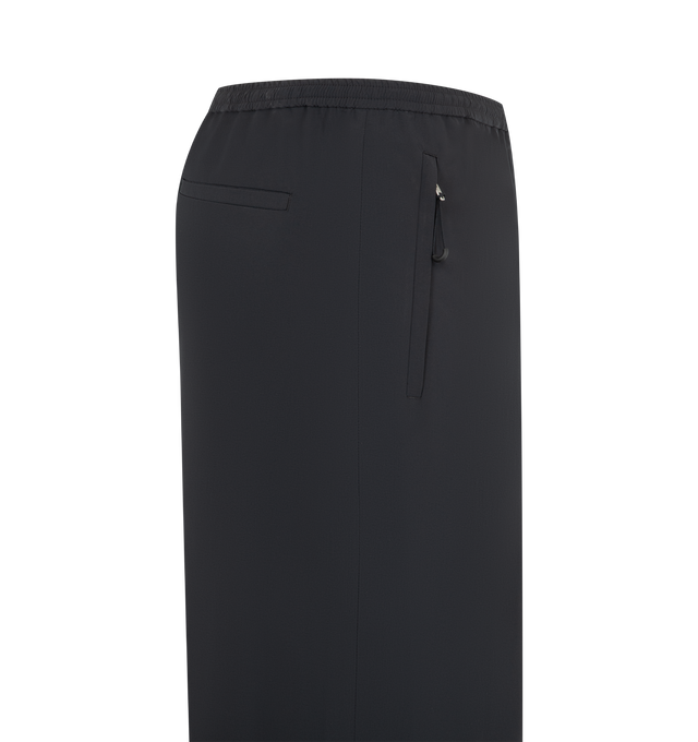 Image 3 of 3 - BLACK - Jil Sander Mens Trousers are crafted from lightweight technical fabric. Feature an elasticized waistband, side zip pockets, and a wide-leg silhouette. Main Material: 100% Polyester. Made in Italy.