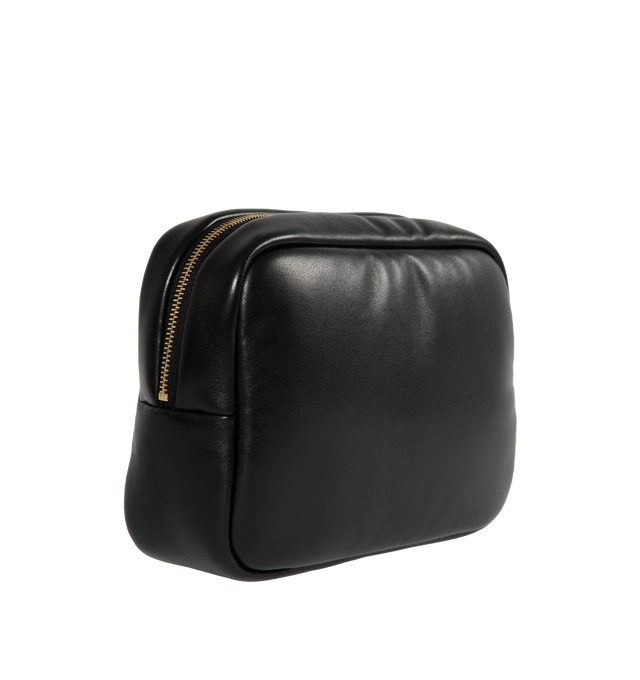 Image 2 of 3 - BLACK - SAINT LAURENT Cosmetic Pouch featuring zip closure, one main compartment, one zip pocket and grosgrain lining. 8.3 X 5.5 X 2.6 inches. 80% lambskin, 20% metal. 