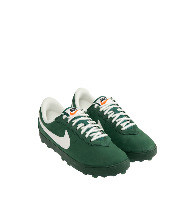Image 2 of 5 - GREEN - NIKE Astrograbber Sneaker featuring an American football shoe with a leather upper, padded, low-cut collar, tonal rubber midsole and waffle outsole.