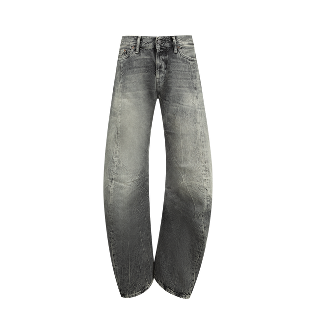 Image 1 of 3 - BLACK - ACNE STUDIOS 2006F Gothik Jean featuring loose fit, low waist, wide shaped leg, long length, 5-pocket construction and button fly closure. 82% cotton, 18% lyocell.