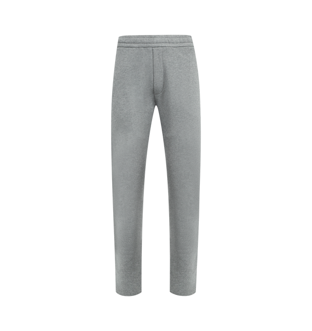 Image 1 of 3 - GREY - MONCLER Sweat Bottoms featuring elastic waistband, side slit pockets, back welt pocket and relaxed fit.