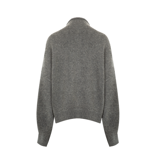 Image 2 of 2 - GREY - KHAITE Nelya Sweater featuring jersey-stitch cardigan, a relaxed fit, ribbing at cuffs and hem and tortoiseshell buttons. 100% cashmere.