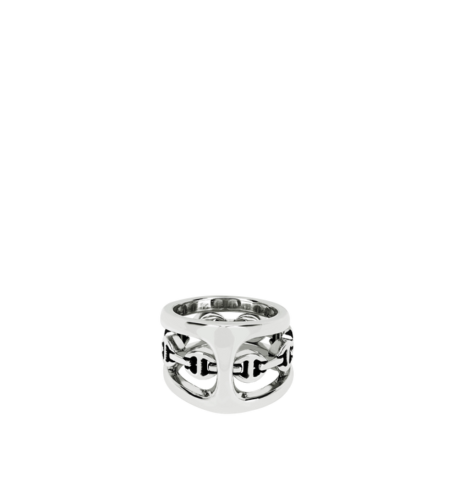 Image 1 of 3 - SILVER - HOORSENBUHS Phantom Clique Ring featuring sterling silver, Phantom silhouette, formed as a continuous band with an open link profile and restrained negative space. Hirshleifers offers a range of initial pieces from this collection in-store. For personal consultation and detailed information about jewelry, please contact our dedicated stylist team at personalshopping@hirshleifers.com.