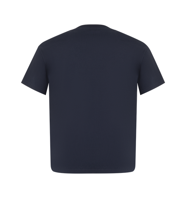 Image 2 of 2 - BLUE - Acne Studios Logo T-Shirt is crafted from lightweight organic cotton jersey and features a relaxed fit with a classic crew neckline, and an embroidered Acne Studios logo at the chest. This designer T-shirt combines premium everyday comfort with a clean, minimalist aesthetic, making it an effortless wardrobe essential. Main Material: 100% Organic Cotton. Fit: Relaxed Unisex.