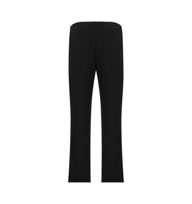 Image 2 of 3 - BLACK - ISSEY MIYAKE Tailored Pleats 1 Pants featuring elastic waist, relaxed fit, flare leg and pleats throughout. 100% polyester.