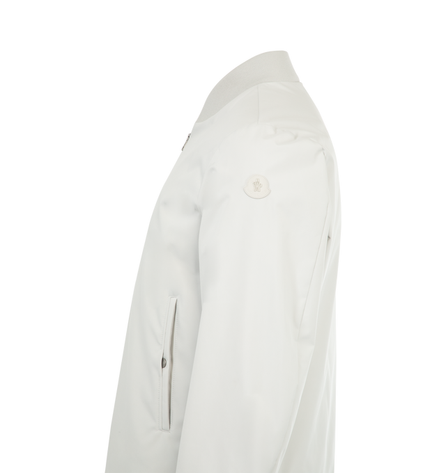 Image 3 of 4 - GREY - MONCLER Epinal 3-in-1 Down Bomber Jacket featuring Airsoft lining, knit trim, detachable inner down vest, zipper closure, pockets with snap button closure, zipped pockets, patch pocket with snap button closure and leather logo patch. 100% polyester. Padding: 90% down, 10% feather.