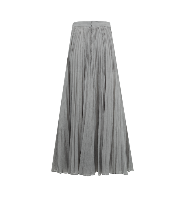 Image 2 of 2 - GREY - TOTEME Crinkled Pliss Skirt featuring a semi-sheer, crinkled fabric, made from a fine organic-cotton blend that is partially lined with an inner skirt and fastened with a concealed zipper. 72% organic cotton, 28% polyamide.