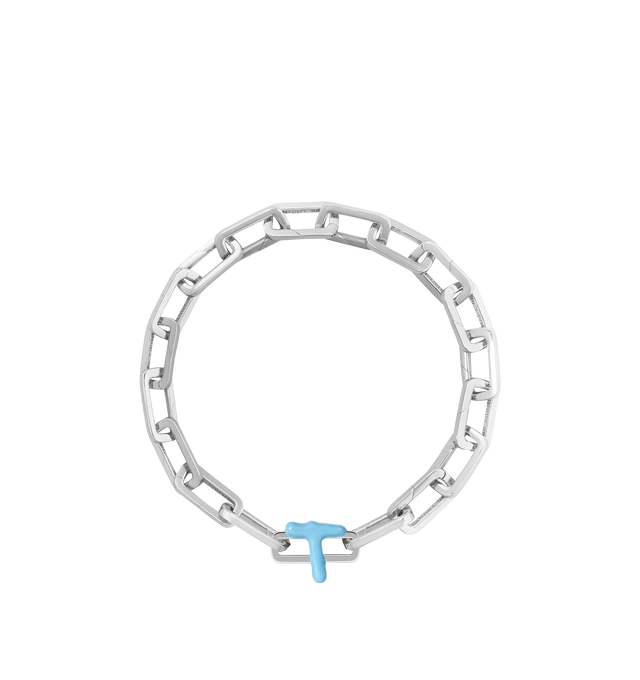 Image 7 of 8 - BLUE - Poubel by The Gstaad Guy "T" charm from the Alphabet Collection. All charms are made of .925 sterling silver, and are hand-painted using non-toxic lead-free enamel.Links sold separately. Hirshleifers offers a range of initial pieces from this collection in-store. For personal consultation and detailed information about jewelry, please contact our dedicated stylist team at personalshopping@hirshleifers.com