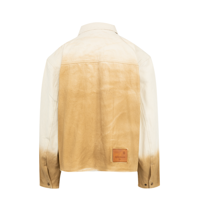 Image 2 of 3 - BROWN - UNTITLED ARTWORKS Workwear Jacket featuring two side pockets, spread collar, fully light lined and concealed zip closure with custom logo puller. 100% cotton.