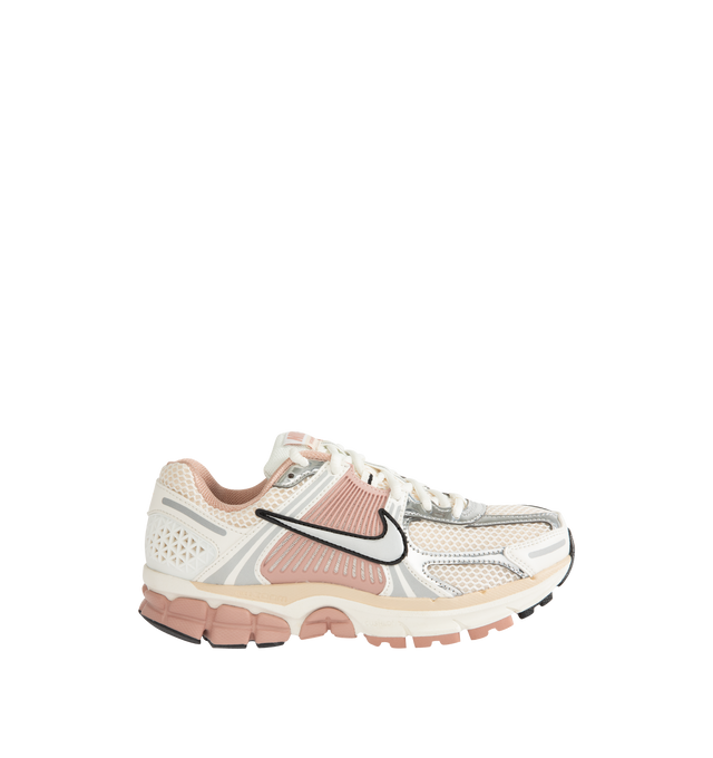 Image 1 of 5 - PINK - NIKE Zoom Vomero 5 SE Sneaker featuring upper that mixes synthetic leather for a layered look, ventilation ports on the heel, Zoom Air cushioning, plastic caging on the side, rubber outsole, metallic accents, foam midsole and rubber outsole.