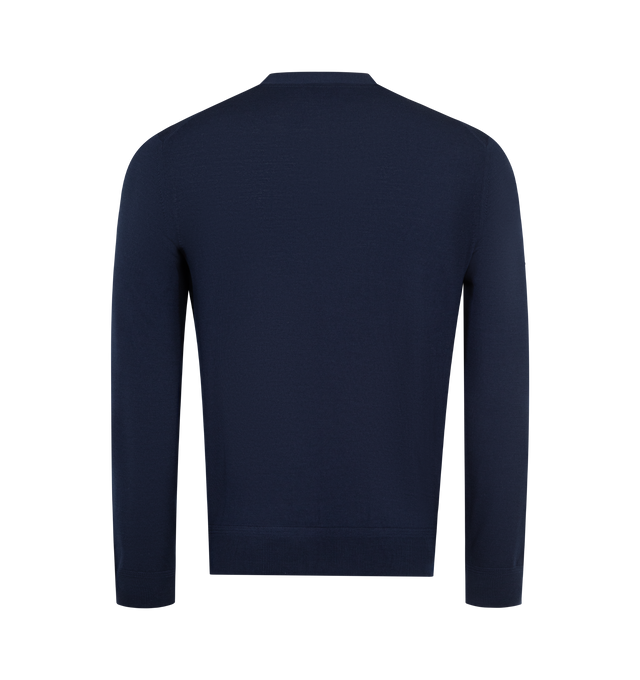 Image 2 of 2 - NAVY - TOM FORD Fine Gauge Pure Wool Cardigan featuring ribbed trim and cuffs, v neck, button front closure and fitted. 100% wool. Made in Italy.