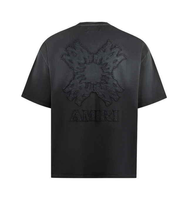 Image 2 of 2 - BLACK - AMIRI MA Quad Oversized T-shirt featuring cotton jersey t-shirt, fading throughout, rib-knit crewneck, logo appliqus at chest and back and dropped shoulders. 100% cotton. Made in Italy.