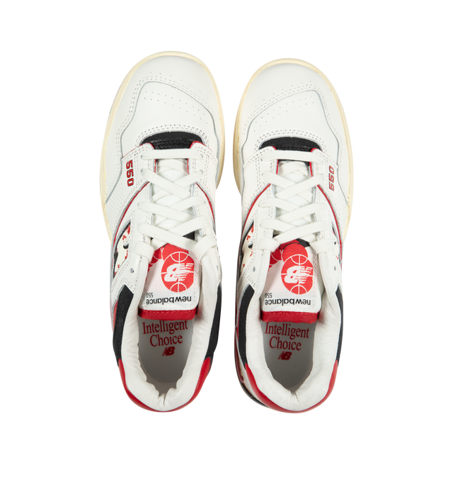 Image 5 of 5 - RED - NEW BALANCE 550 Sneaker featuring leather upper, rubber outsole for traction and durability and adjustable lace closure. 
