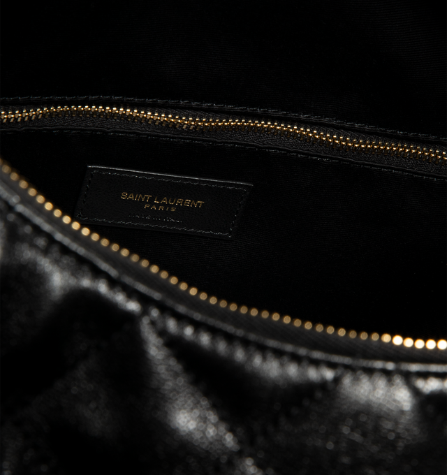Image 3 of 3 - BLACK - SAINT LAURENT Icare Hobo Bag in quilted nappa featuring diamond-quilted topstitching, leather lining, bronze-tone hardware and zip closure. 18.5" x 11.8" x 0.8/4.7". Lambskin leather. Made in Italy.