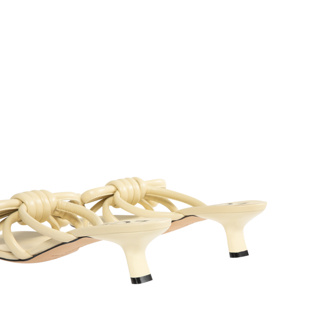 Image 3 of 4 - CHAMPAGNE - LOEWE Flamenco Knot sandal in lambskin featuring an iconic Flamenco knot crafted from tubular nappa cord, a signature petal toe shape, 45mm heel, rubber-injected leather outsole and leather insole. Nappa lambskin. Made in Italy.