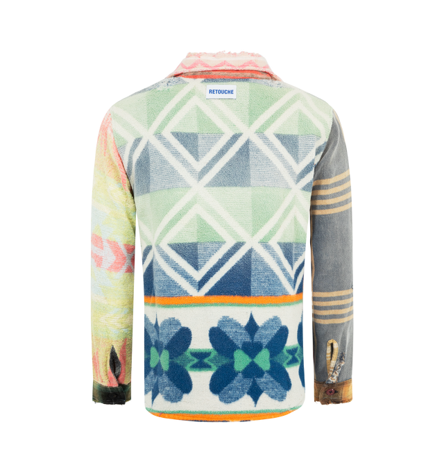 Image 2 of 2 - MULTI - GALLERY DEPT. Marley Retouche Shirt featuring distressed patchwork, checked cotton-blend, button front closure, collaged effect, slightly loose shape and frayed edges. 90% cotton, 10% polyester.