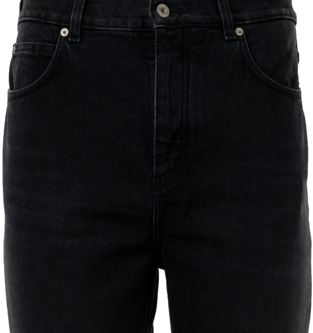 Image 3 of 3 - BLACK - LOEWE Straight leg jeans crafted in medium-weight washed cotton denim with LOEWE embossed leather patch placed at the back. Five pocket style in a regular  fit, regular length, mid waist, straight leg, with belt loops and concealed button fastening. Made in Italy. 