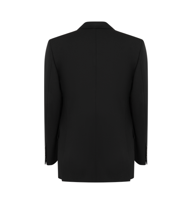 Image 2 of 2 - BLACK - Tom Ford Mens Jacket is crafted from high-twist broken twill wool. Features a peak lapel, fully lined interior, double back vents, and a tailored silhouette. Main Material: 100% Wool; Lining: Fully Lined. Made in Italy.
