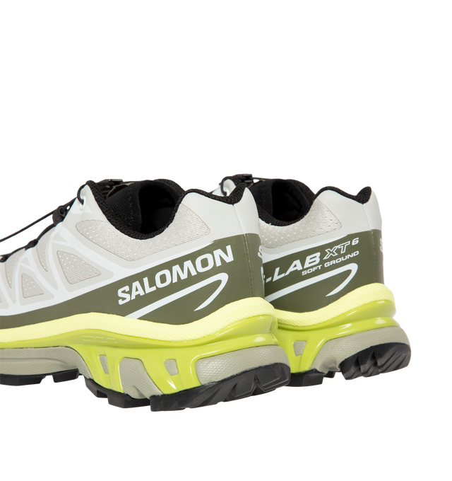 Image 3 of 5 - MULTI - Salomon Men's XT-6 Sneakers are crafted with a lightweight textile and synthetic upper and feature the brand's Agile Chassis System, Quicklace technology, and advanced cushioning for exceptional stability and comfort. Originally developed for ultra-distance trail running, these designer sneakers combine technical performance with Salomon's signature outdoor aesthetic, delivering superior support, durability, and all-terrain traction for both everyday wear and outdoor exploration. Main