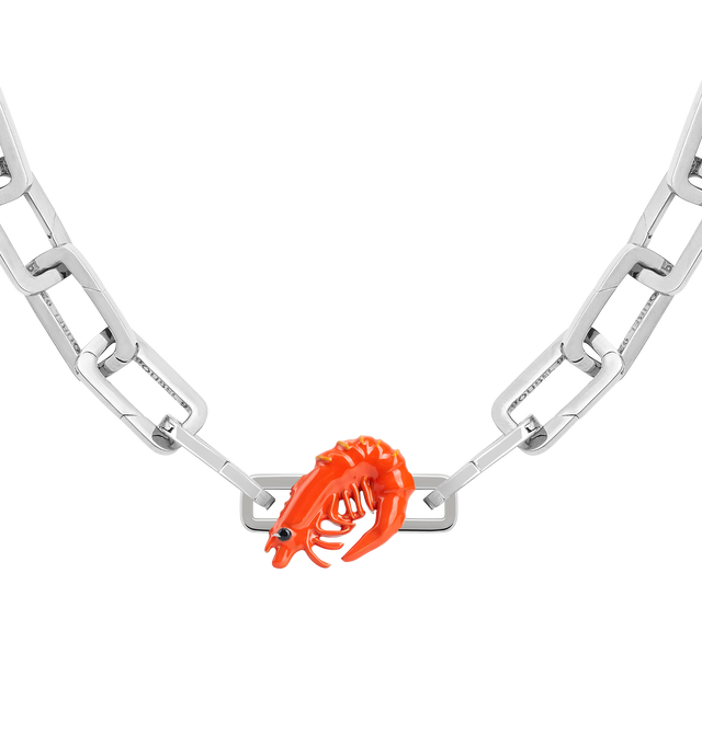 Image 8 of 8 - ORANGE - Poubel by The Gstaad Guy Gambero Rosso Charm, also known as The Red Prawn. All charms are made of .925 sterling silver, and are hand-painted using non-toxic lead-free enamel. Links sold separately. Hirshleifers offers a range of initial pieces from this collection in-store. For personal consultation and detailed information about jewelry, please contact our dedicated stylist team at personalshopping@hirshleifers.com