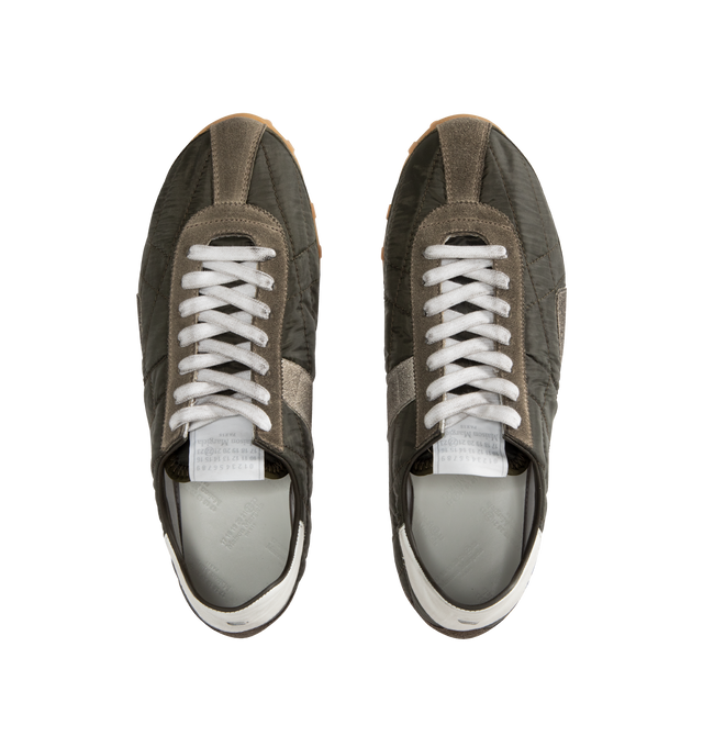 Image 8 of 8 - BROWN - MAISON MARGIELA Sprinter Low Top Sneaker featuring front lace-up fastening, rubber lug sole, quilted and branded insole. Upper: 100% Polyester. Contrast: 100% Calf Leather. Sole: 100% Rubber.