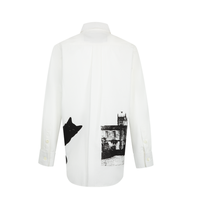 Image 2 of 2 - WHITE - Libertine 'There's No Hope Street' Classic Shirt is crafted from cotton and features a classic-fit silhouette, a button-front closure, and a shirttail hem. Hand silk-screened in the brand's Los Angeles studio, this statement shirt combines everyday wearability with Libertine's signature graphic artistry. Main Material: 100% Cotton. Fit: Classic.
