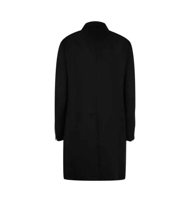 Image 2 of 3 - BLACK - Comme des Garons Homme Plus Men's Wool Single Breasted Coat is crafted from a luxurious blend of wool, cashmere, and cupro and features a classic single-breasted silhouette with refined tailoring. Main Material: Wool, Cashmere, and Cupro. Made in Japan.