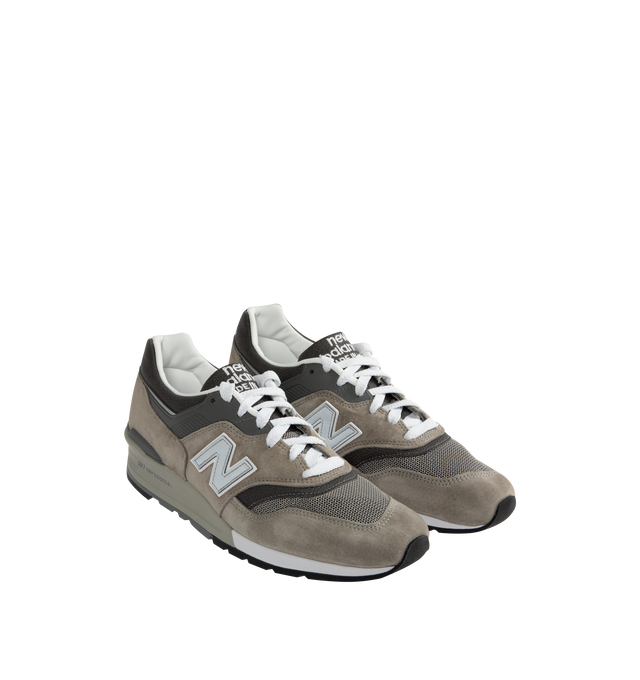Image 2 of 5 - GREY - NEW BALANCE U997 Core Sneaker featuring ENCAP midsole cushioning, lightweight EVA foam cushioning in midsole and heel and durable blown rubber outsole. Suede overlays. Contains pig skin leather.