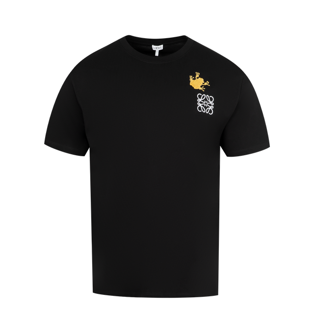 Image 1 of 2 - BLACK - LOEWE Relaxed Fit T-shirt in cotton featuring crew neck, ribbed collar, logo placed on the chest and relaxed fit. Cotton.