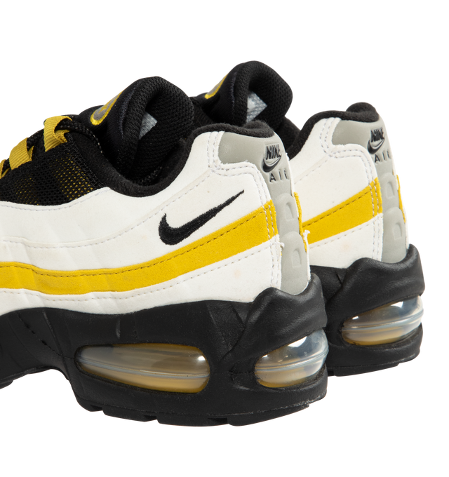 Image 3 of 5 - YELLOW - NIKE Air Max 95 OG Sneaker featuring synthetic leather and textiles, visible Max Air cushioning, flex grooves in the midsole and outsole, foam midsole and rubber outsole.