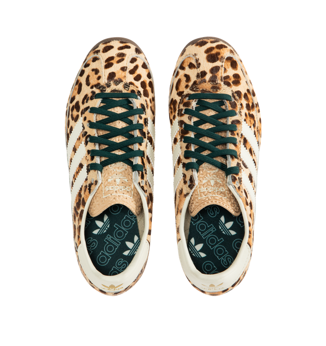 Image 5 of 5 - BROWN - ADIDAS Leopard Print SL 72 OG Sneaker featuring regular fit, leather upper, textile sockliner, rubber outsole, pony hair finish, leopard print, Ecotex textured tongue, Trefoil branding on tongue and heel and textured tongue.