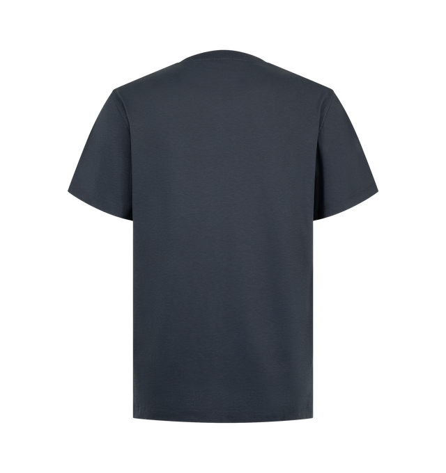 Image 2 of 2 - BLUE - Loewe Men's Regular Fit T-Shirt is crafted from cotton and features a regular-fit silhouette with a classic crew neckline and a side front pocket. Designed with a clean, minimalist aesthetic and signature LOEWE detailing that reflects the house's understated approach to everyday essentials. Main Material: Cotton. Made in Portugal.