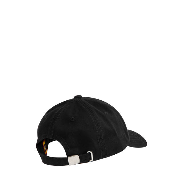 Image 2 of 2 - BLACK - HUMAN MADE 6 Panel Twill Cap #2 featuring embroidered logo graphic at front, adjustable back strap and curved brim. 100% cotton.