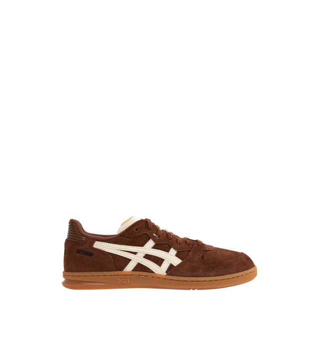 Image 1 of 5 - RED - ASICS Skyhand OG Sneaker featuring minimalistic suede paneling, FLYTEFOAM PROPEL cushioning, EVA heel wedge and gum outsole.