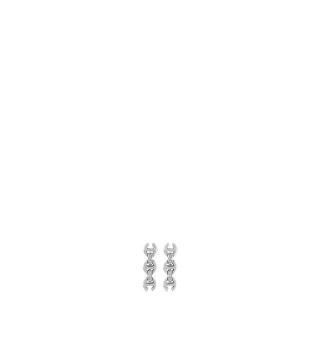 Image 1 of 2 - SILVER - HOORSENBUHS 3MM Toggle Diamond Stud Earrings featuring a stud earring in sterling silver with iconic tri-link motif with diamond bridges. Hirshleifers offers a range of initial pieces from this collection in-store. For personal consultation and detailed information about jewelry, please contact our dedicated stylist team at personalshopping@hirshleifers.com.