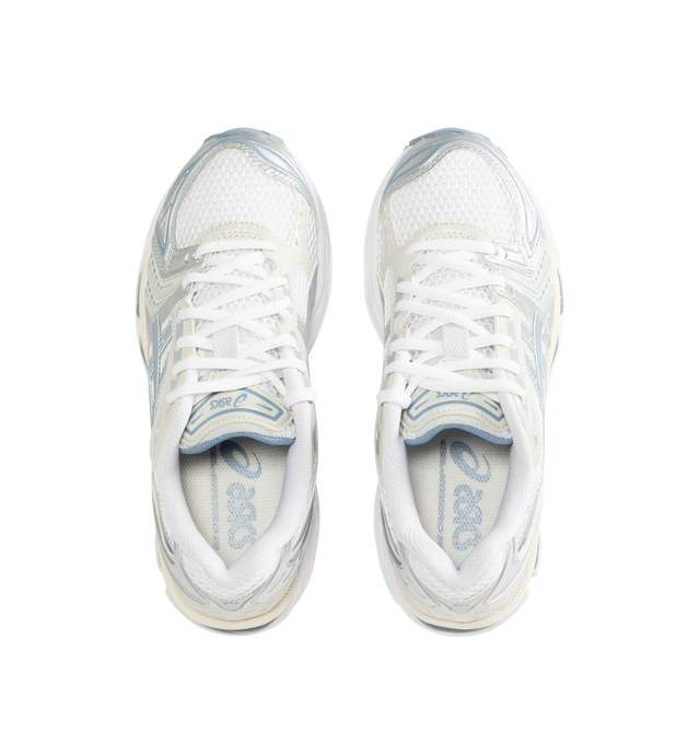 Image 5 of 5 - BLUE - Asics GEL-Kayano 14 Sneakers are lace-up style with rip-stop underlays, GEL cushioning, and TRUSSTIC support system. Unisex style in men's sizing.