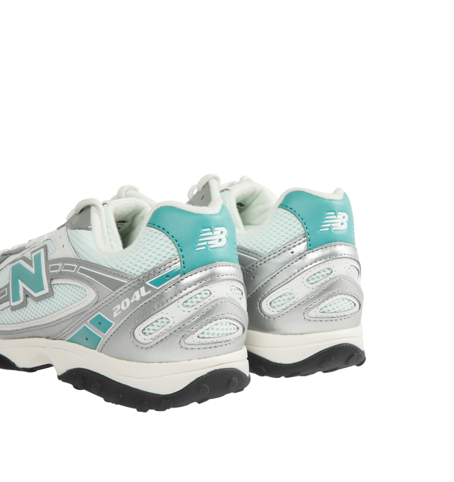 Image 3 of 5 - SILVER - NEW BALANCE 204L Sneaker featuring synthetic upper, EVA outsole, multi-piece upper with embossed overlay, screen-printed graphics along the saddle, distinctive outsole with 2000s-inspired strike path and 70s-influenced tread pattern and double-stacked suede 'N' logo.