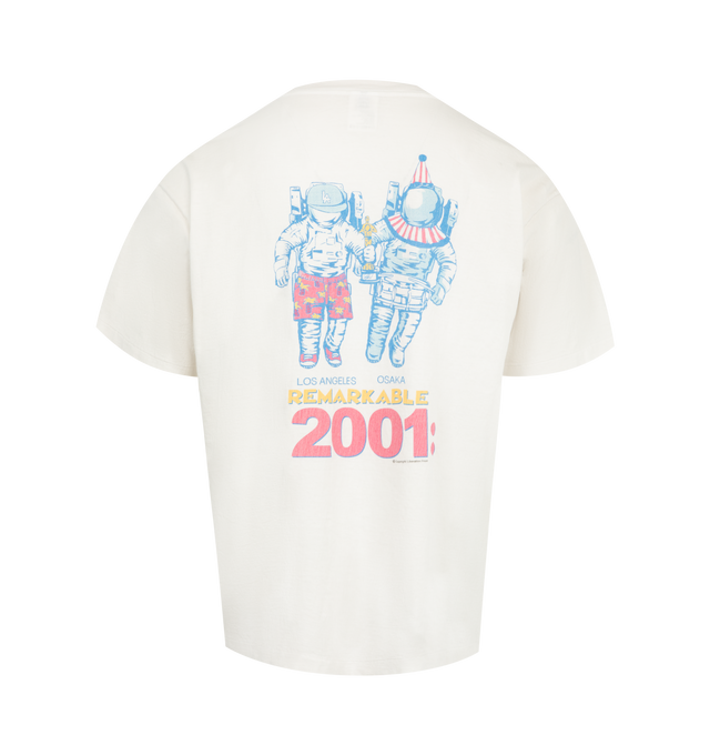 Image 2 of 2 - WHITE - SAINT MICHAEL Astro Tee featuring crew neck, short sleeves, relaxed fit and graphic print on front and back. 100% cotton.