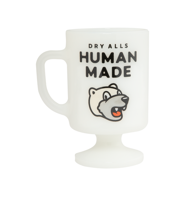 Image 1 of 2 - WHITE - HUMAN MADE Animal Glass Tumbler featuring printed branding graphic and handmade from borosilicate glass. Made in Japan.