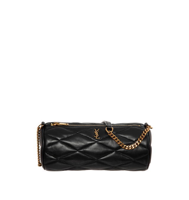 Image 1 of 3 - BLACK - SAINT LAURENT Sade Tube Bag has diamond quilting, YSL signature logo, leather and chain shoulder strap, zipper closure and grosgrain lining. 7.9 X 3.9 X 3.9 inches. 100% leather. Made in Italy.  