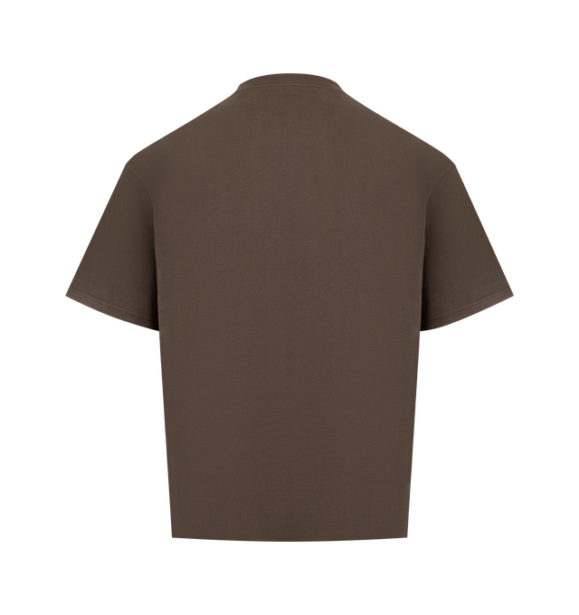 Image 2 of 2 - BROWN - PLEASURES Mirror T-Shirt featuring crew neck, short sleeves, dropped shoulders and graphic print on front. 100% cotton.