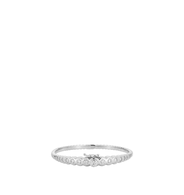 Image 1 of 2 - SILVER - RENNA Diamond Bubble Cuff featuring diamonds that taper from thick to thin on classic diamond cuff with diamond clasp fitted with safety. Approximately 2.50 tcw diamond. 18k white gold. 16mm. Hirshleifers offers a range of initial pieces from this collection in-store. For personal consultation and detailed information about jewelry, please contact our dedicated stylist team at personalshopping@hirshleifers.com. This item may be restricted for online purchase to international clients.