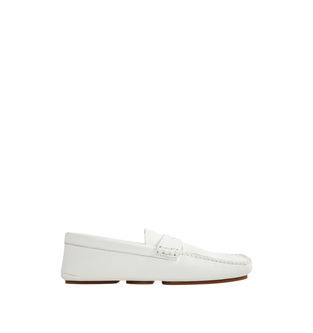 Image 1 of 4 - WHITE - KHAITE Billy Loafer featuring a soft, travel-friendly slip-on with one-piece construction and a supple footbed for exceptional comfort. Classic loafer details and three-part leather sole. 100% calf leather.