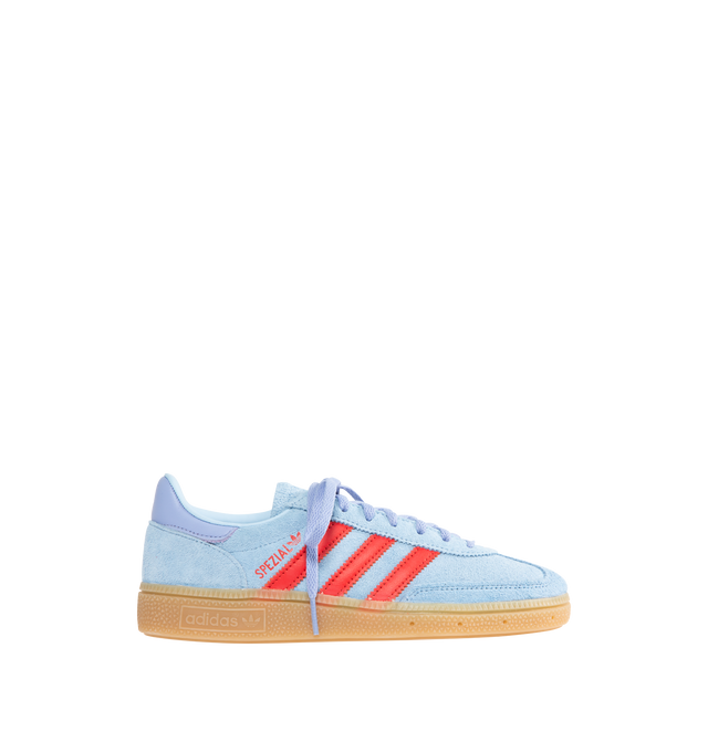 Image 1 of 5 - BLUE - ADIDAS Handball Spezial Sneaker featuring smooth leather upper accented with premium suede details, regular fit, lace closure, synthetic lining and rubber outsole.