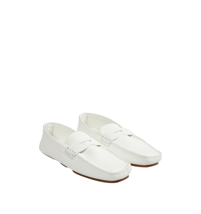 Image 2 of 4 - WHITE - KHAITE Billy Loafer featuring a soft, travel-friendly slip-on with one-piece construction and a supple footbed for exceptional comfort. Classic loafer details and three-part leather sole. 100% calf leather.