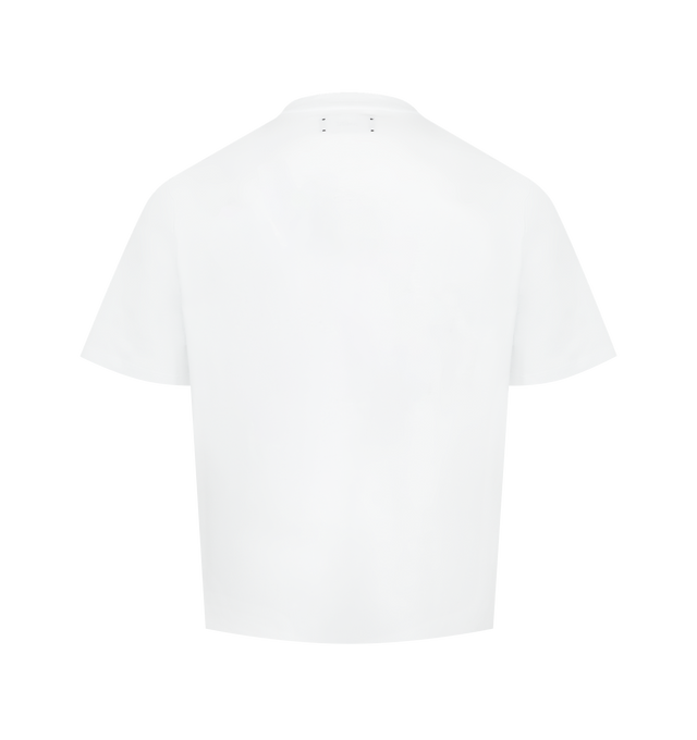 Image 2 of 2 - WHITE - AMIRI Script Tee featuring round neck, chest logo, short sleeves, straight hem and tonal stitching. 100% cotton.